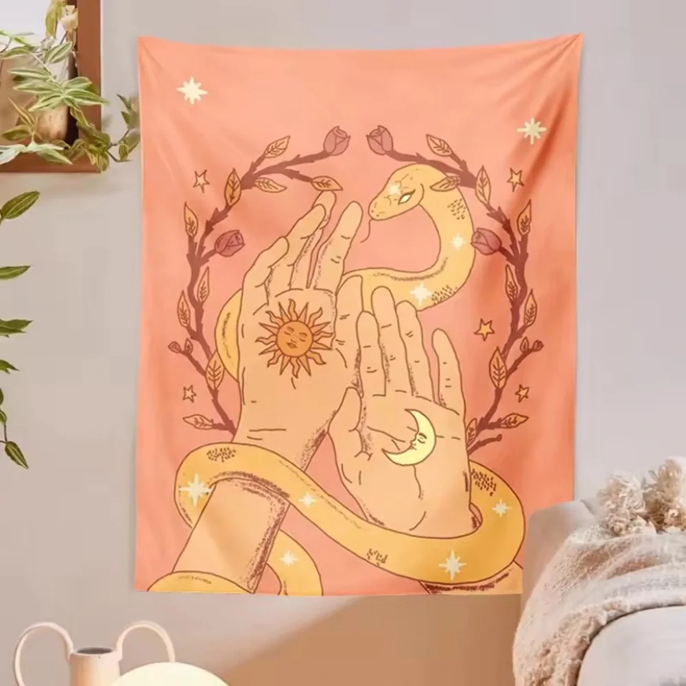 Vintage Psychedelic Magic Hand Snake Tapestry Wall Decor